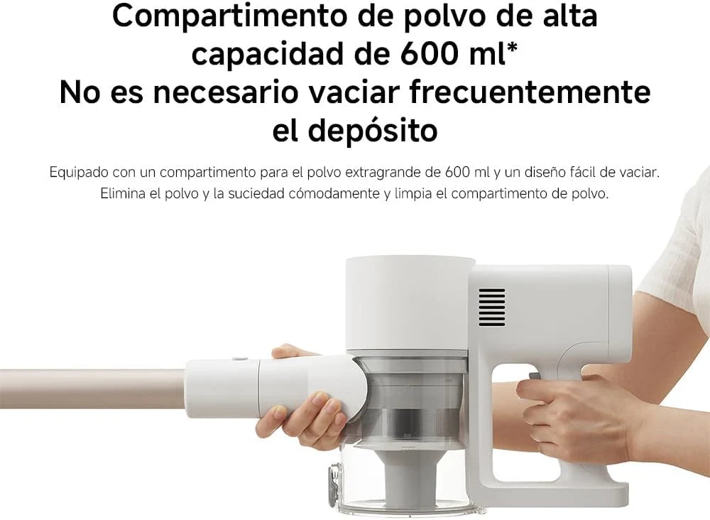 XIAOMI Aspiradora inalámbrica G20, 25 kPa / 150 AW, 60 min de autonomía, filtración 99.9%, con luz Frontal para detección de Polvo, Ideal para Suelos Duros, alfombras y Pelo de Mascotas
