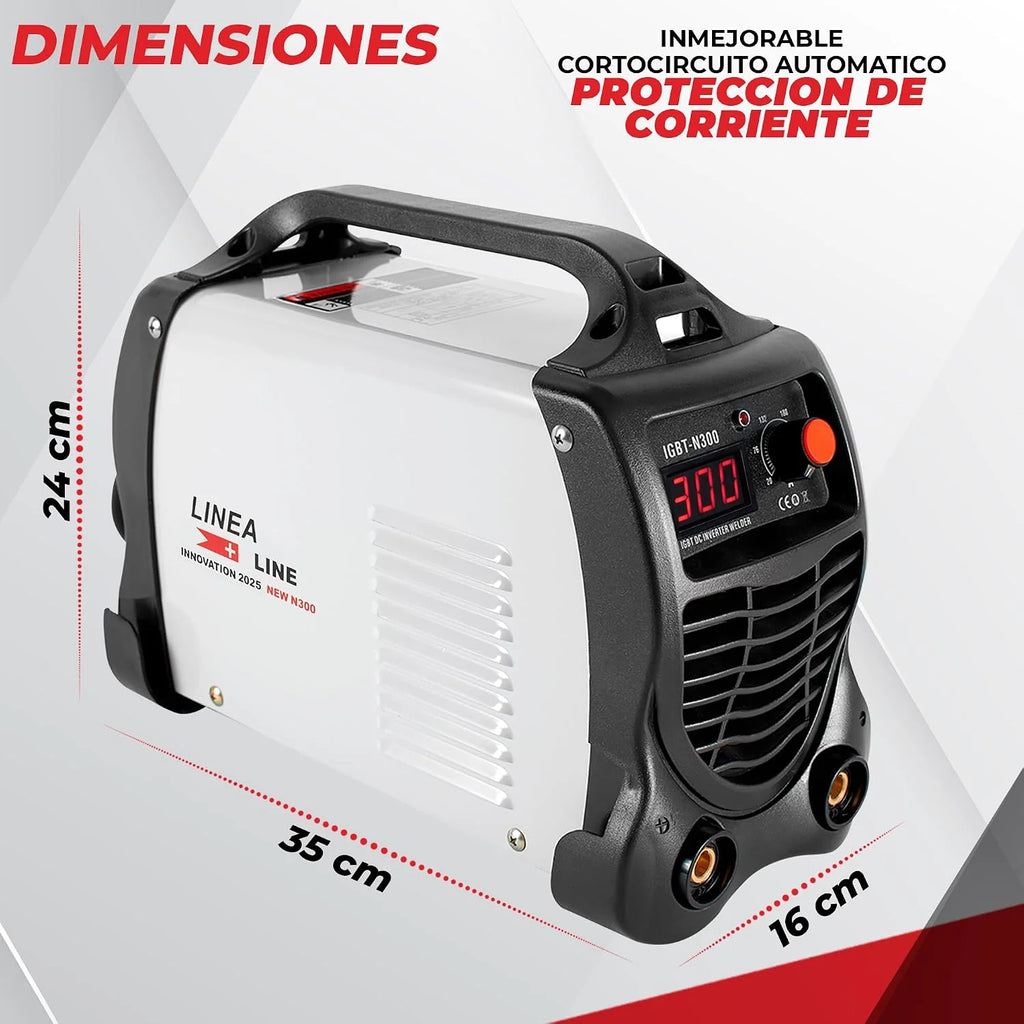 LINEA Soldador Inverter profesional 300A, Maquina de Soldar Electrodo