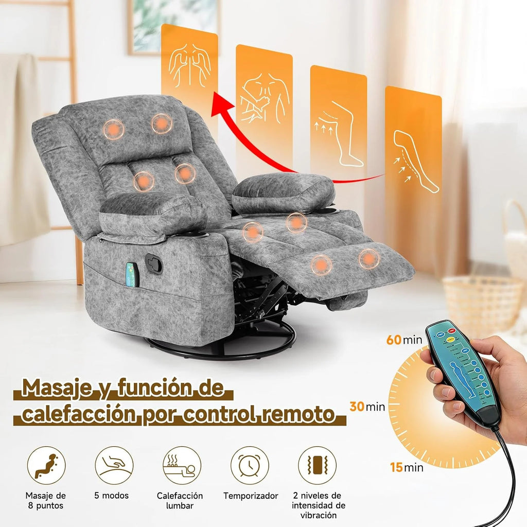 HAUSPROFI Electric Massage Recliner Chair Grey