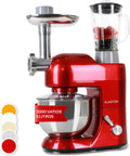 Klarstein Batidora Amasadora con Bol, 5L para Hornear, Robot Cocina, Amasadora Reposteria 1800W, Picadora Carne, Gancho y Bol para Mezclar con Varillas Rotación Planetaria 6 Velocidades