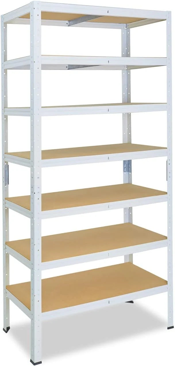 shelfplaza Home 200x70x30cm Estantería Pesada Blanca: 7x125kg