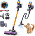 Fieety Aspiradora sin Cable 55KPa/650W/80Mins, Escoba Aspiradora de 1.8L, Modo Auto, Manguera 1.5M, Pantalla LED, Aromática, Autoportante, Cepillo Anti-Enredo con Luz, para Suelos/Alfombras/Pelo