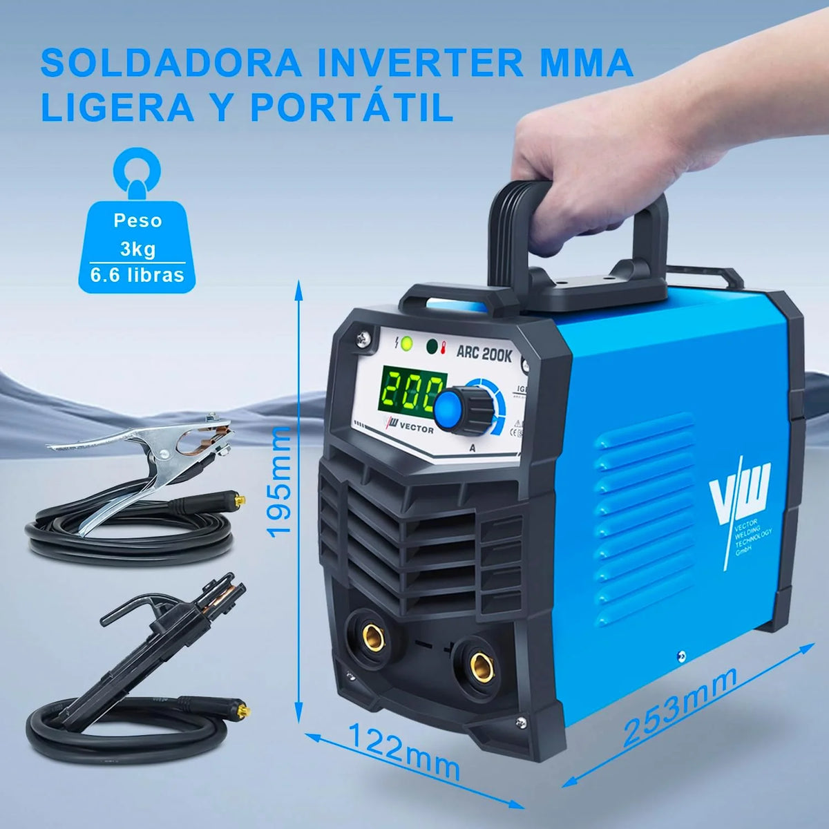 VECTOR WELDING Soldador de Electrodo 200A, Máquina de Soldar Inverter MMA