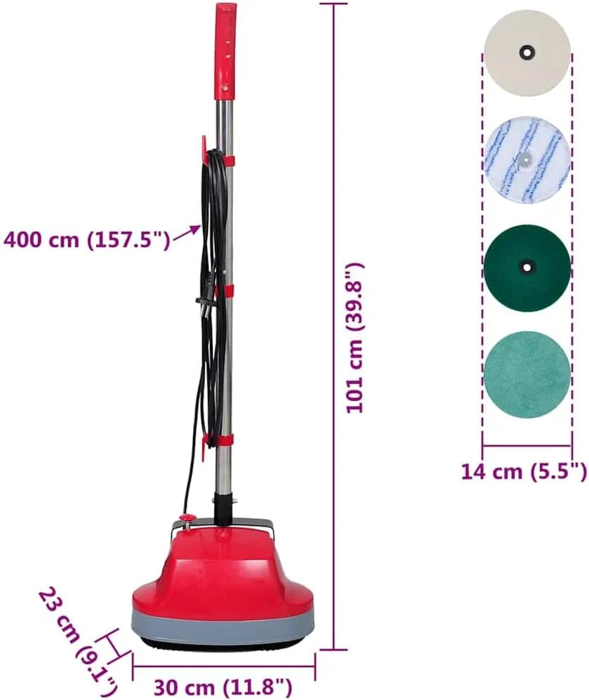 vidaXL Máquina limpiasuelos pulidora con Cabezal Doble 5 en 1