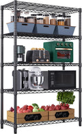 M MZG Estantería Metálica de Carga Pesada de 5 Niveles, hasta 749,5 kg, Baldas Ajustables, para Garaje, Taller y Almacén,Estudio,Negro, 45 x 120 x 183,8 cm