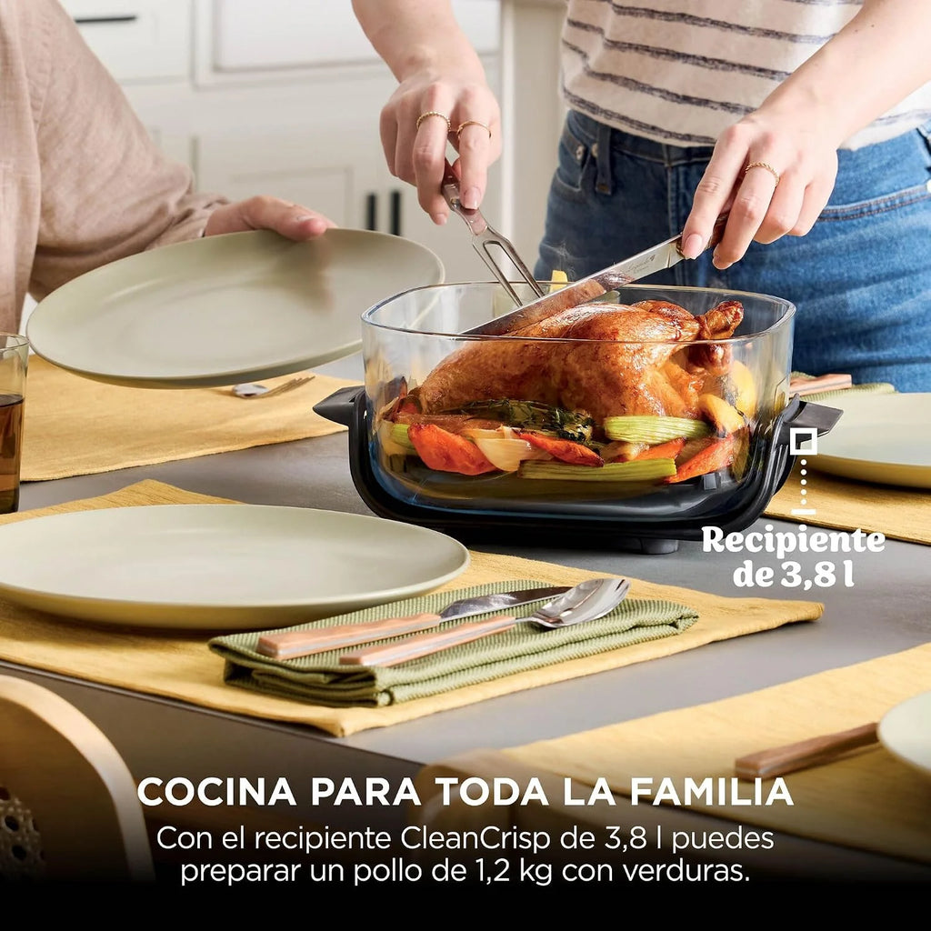Ninja CRISPi, Freidora de Aire Portátil 4 en 1, 3,8L, Piedra/Dorado