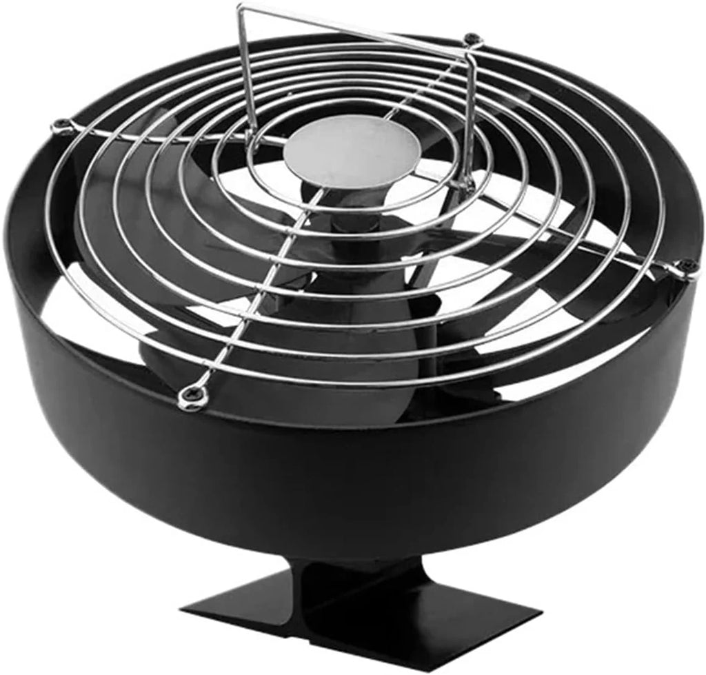 Ventilador de chimenea multifunción 4 aspas, color negro, for leña, ecológico y eficiente, con distribución calor for el hogar