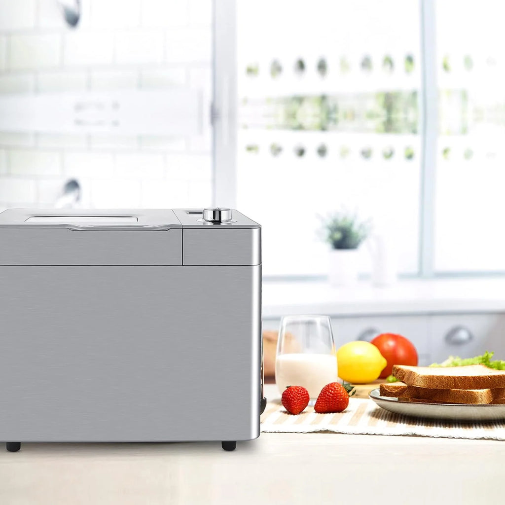 Panificadora Automática, Panificadora automática de 550 W, 25 programas de horneado, LCD, Máquina Programable para Hacer Pan, 13H Temporizador de Citas, para Panes, sin Gluten, Bizcochos