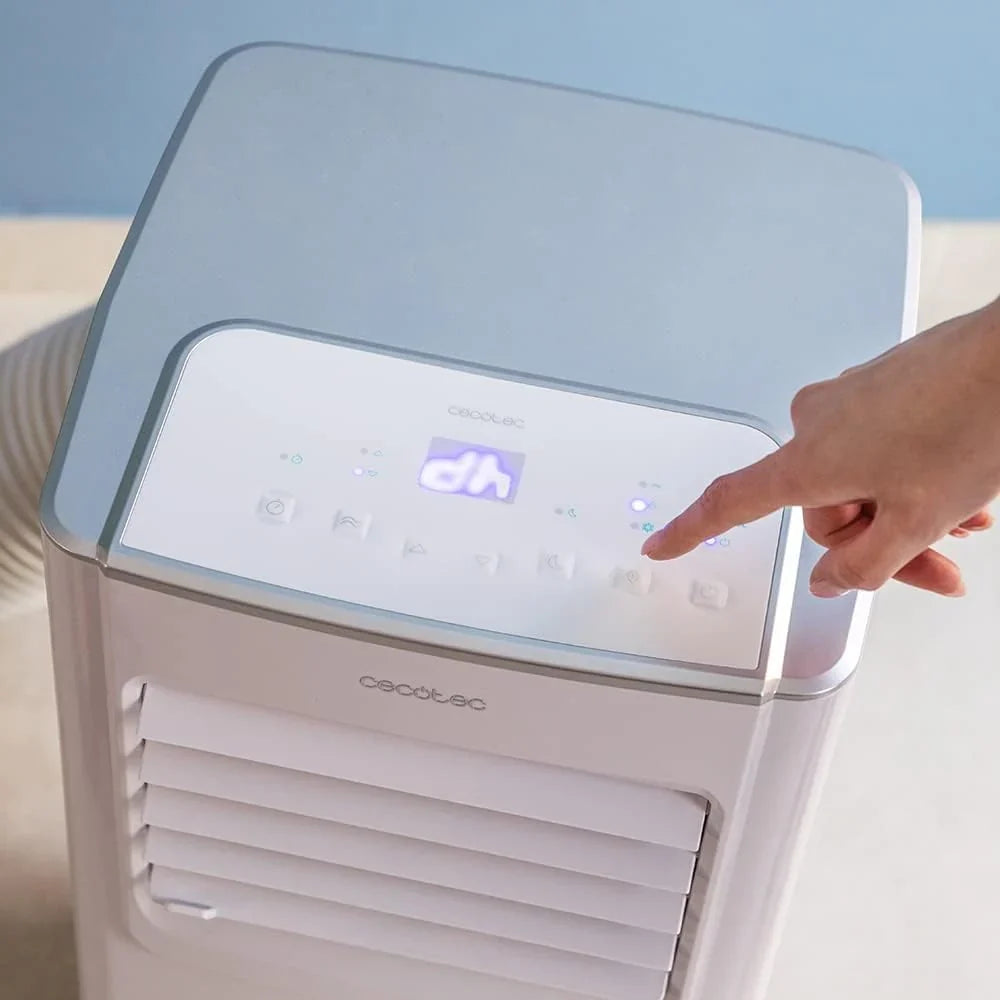 Cecotec Aire Acondicionado Portátil con Mando a Distancia ForceClima 7100. 7000 BTU, Bajo Consumo, Pantalla LED, 4 Modos, 2 Velocidades, Cobertura 15-20m2