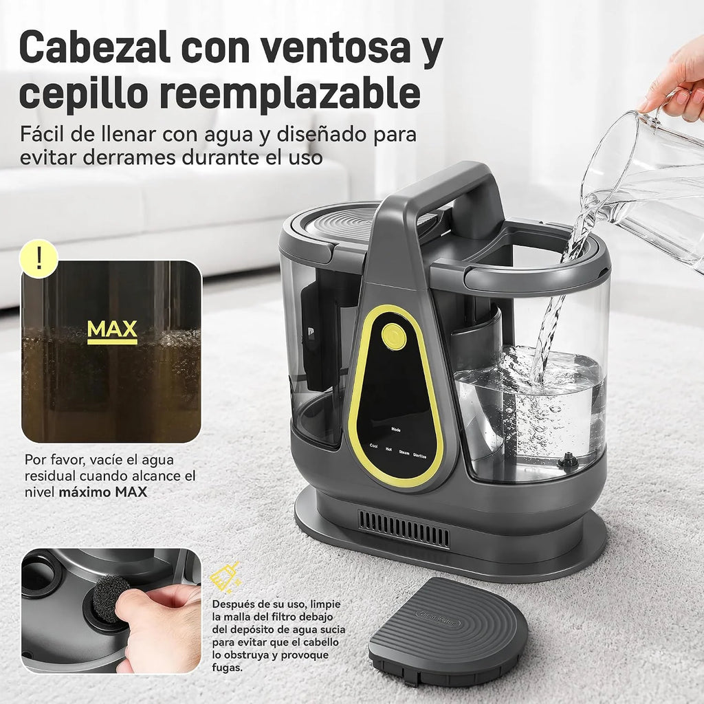 limpiador de tapicerias con función de vapor y calentamiento,18 kPa