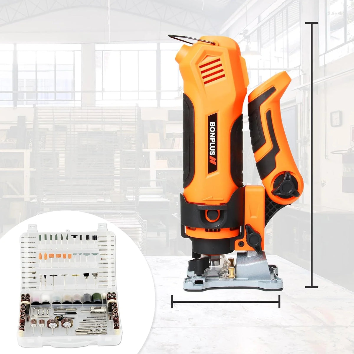 Multitool Power | Herramienta Multifunción | Amoladora | 287 Piezas | 550W | Eje Flexible | Grabador Vidrio | Sierra Eléctrica | Hogar