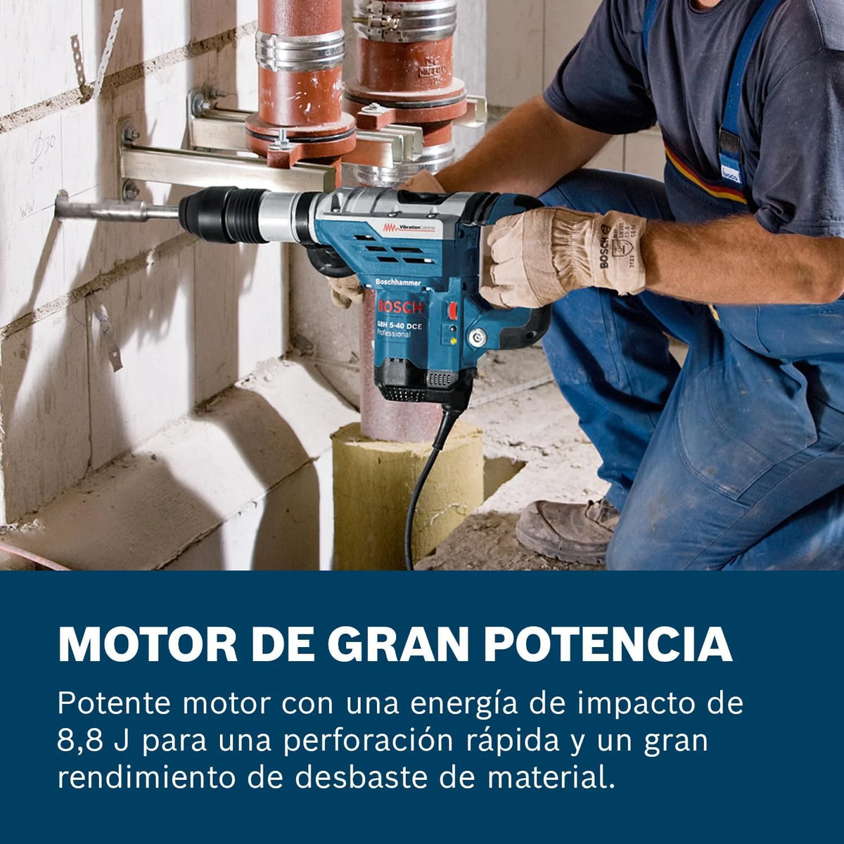 Bosch Professional martillo perforador GBH 5-40 DCE (SDS plus incl. empuñadura auxiliar, maletín), [Power Source Type], [Style], [Color]