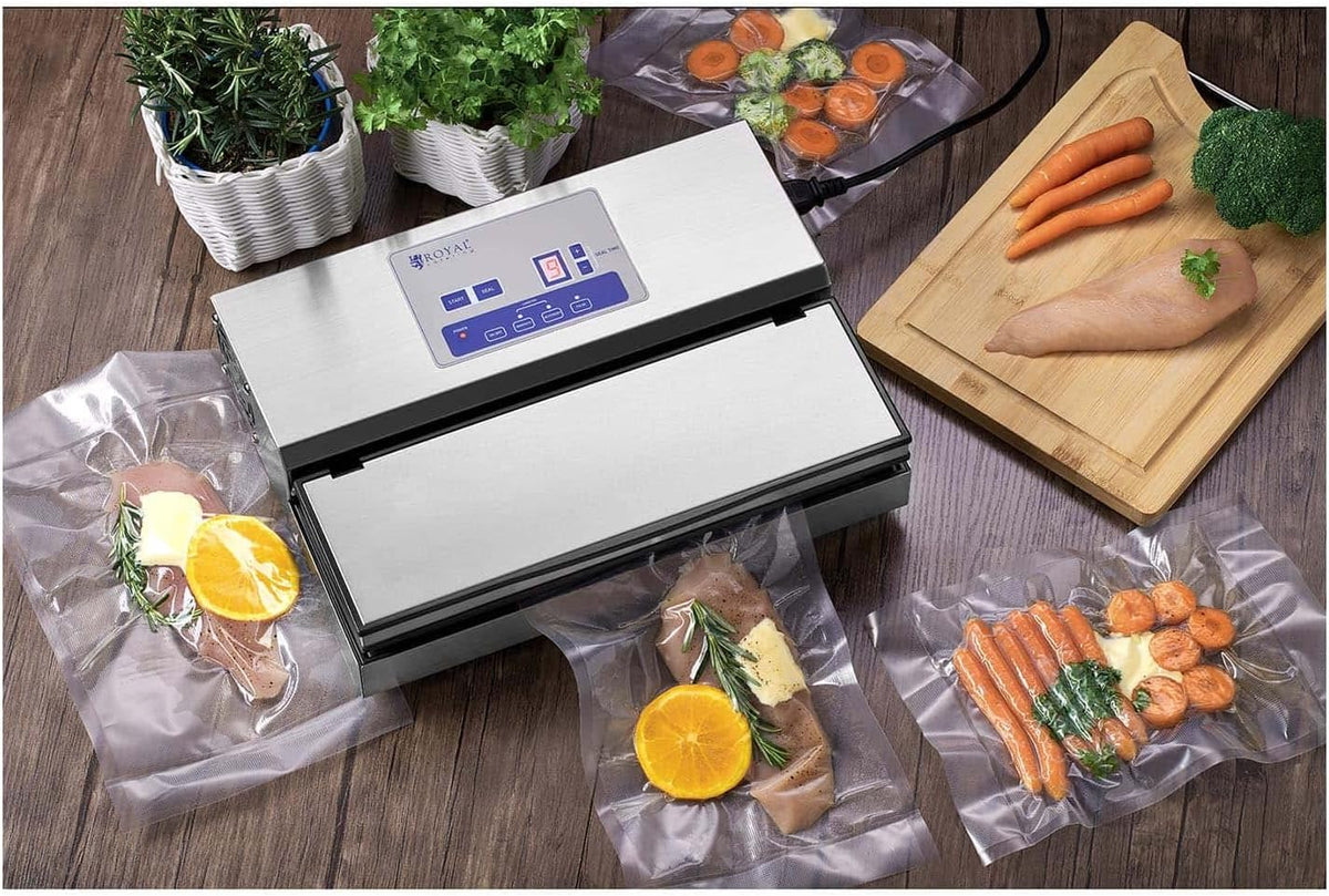 Royal Catering Máquina Para Envasado Al Vacío Envasadora Para Gastronomía RCVG-41 (440 W, Ancho de la bolsa: 31 cm, Carcasa en acero inoxidable)