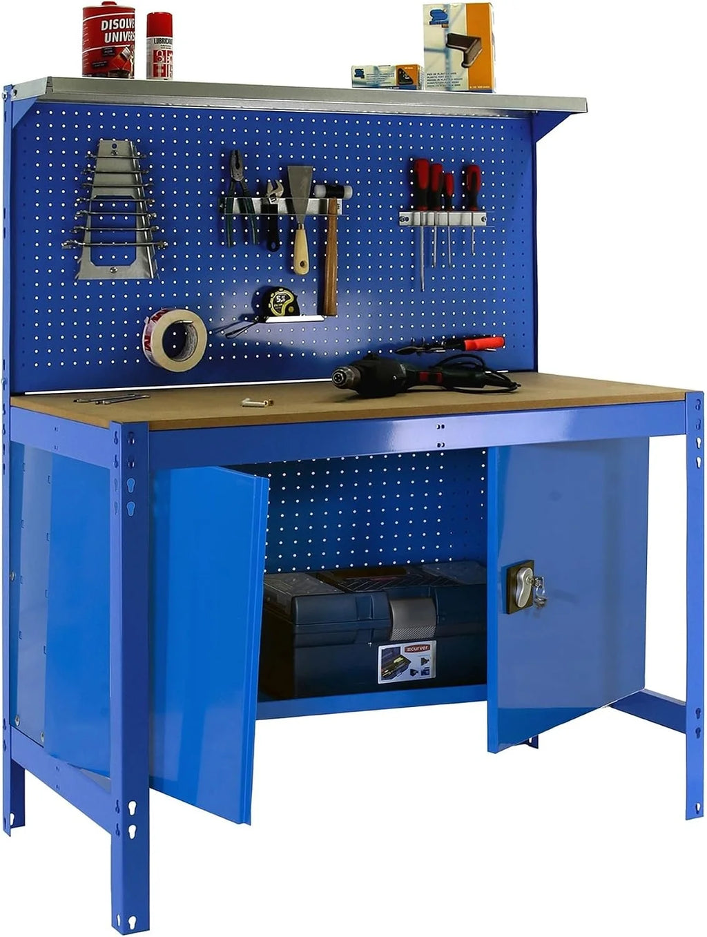 Simon Rack Banco de Trabajo con Panel Perforado y Cabina 910x610 mm - BT3