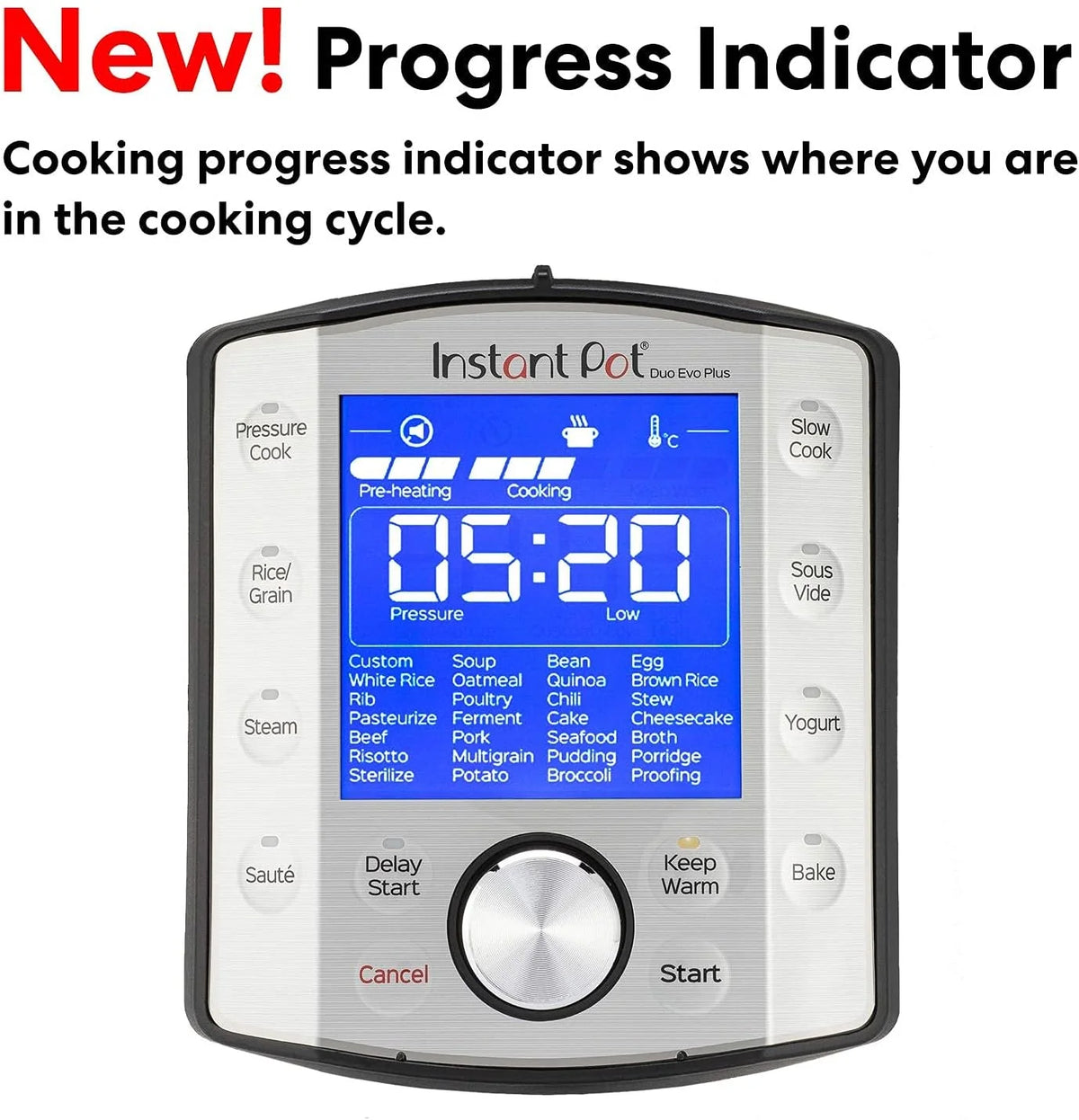 Instant Pot DUO EVO PLUS 7.6L - Olla a presión eléctrica (10 funciones en 1: esterilizador, olla lenta, arrocera, vaporizador)