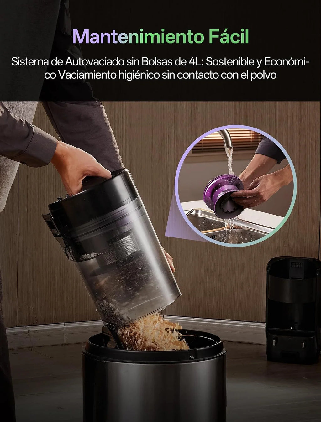 Vexilar W15 Robot Aspirador y Fregasuelos 10000Pa, Aspirador Fregadora Potente con 5 Mapa Inteligente,Autonomía 180Min, Fácil Programa, 4L Base Autovaciado sin Bolsa, para Suelos/Alfombras/Partícula