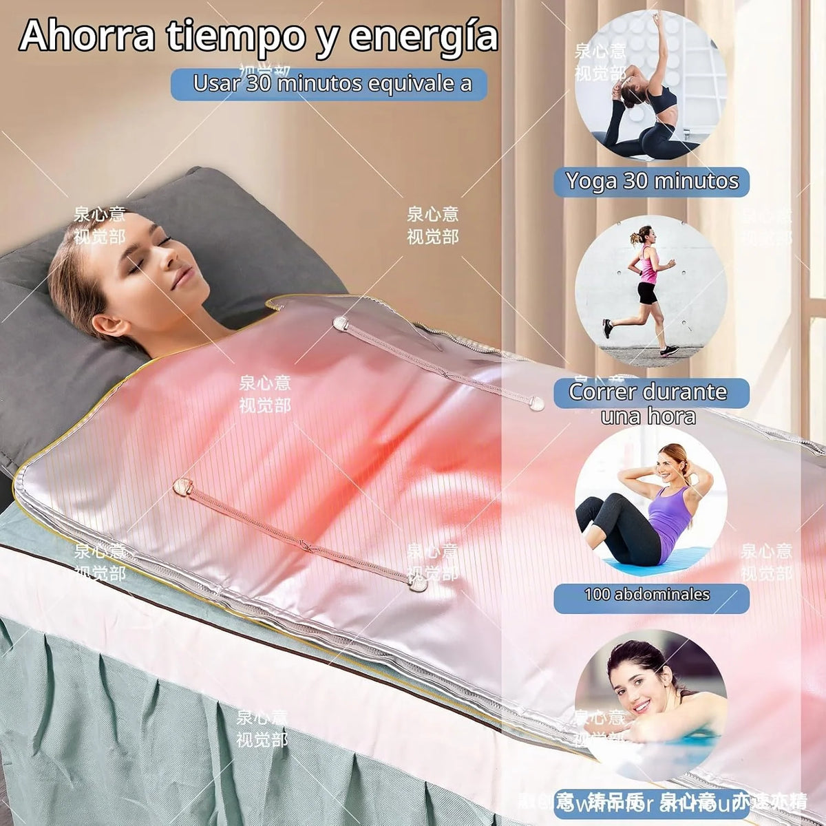 Manta de Sauna de Infrarrojos de Oxford con Cremallera Manta de Vapor FIR con Control Remoto Dispositivo de Belleza Profesional de desintoxicación