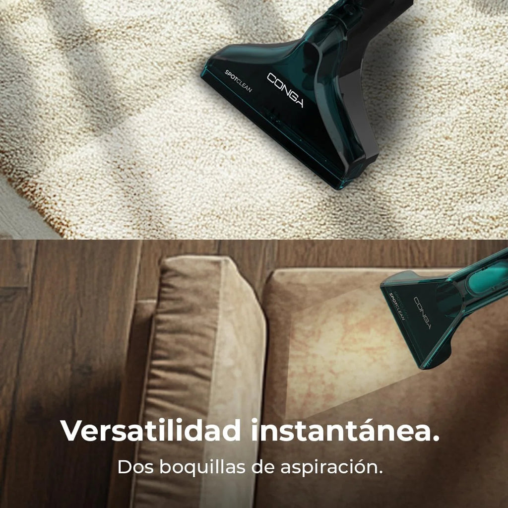 Cecotec Limpiador Aspirador de Tapicerías y Alfombras con Cable Conga 6000 Carpet&Spot Clean XXL Advance. 600W, 15kPa, Pulveriza, Aspira y Limpia, Depósito de Agua Limpia 1300ml, Radio de Acción 7m