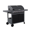 Barbacoa De Gas Edmond Negra - 6 Quemadores + 1 Fuego Lateral | Sweeek