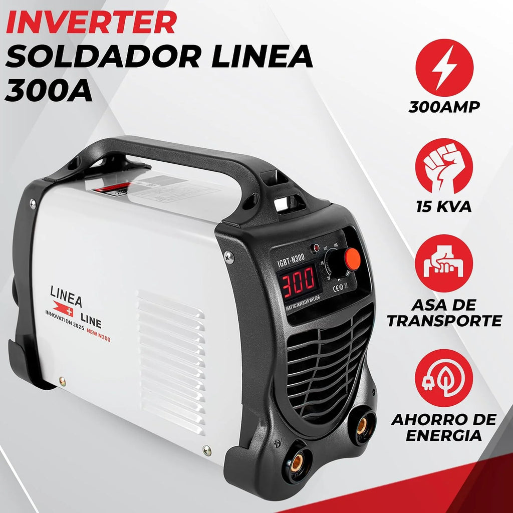 LINEA Soldador Inverter profesional 300A, Maquina de Soldar Electrodo