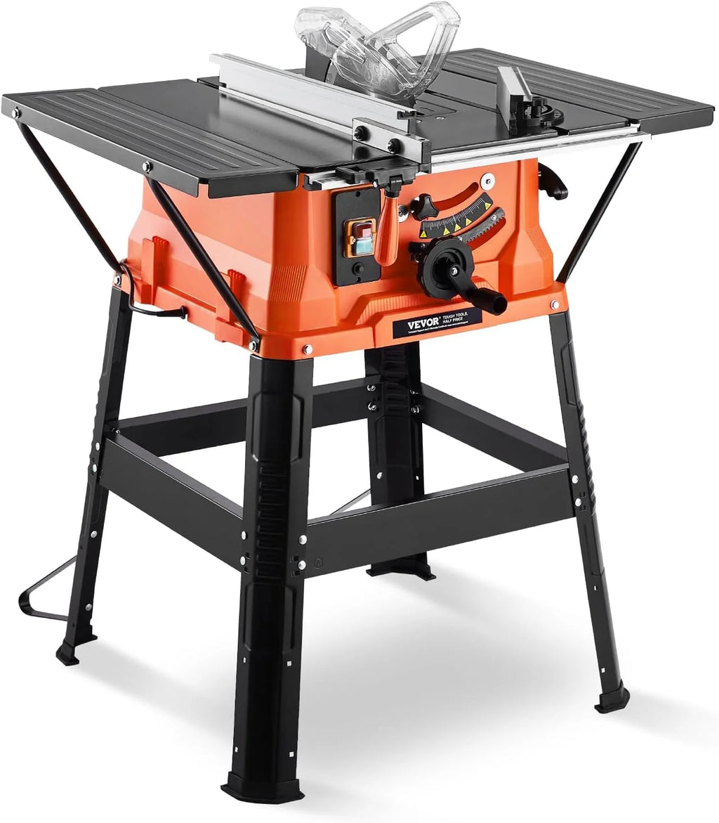 VEVOR Sierra de Mesa de 945 x 850 x 1060 mm con Soporte y Hoja de Sierra de 24 Dientes, Capacidad Máxima de Corte de 200 mm, Velocidad de Corte de 4800 RPM para Carpintería y Fabricación de Muebles