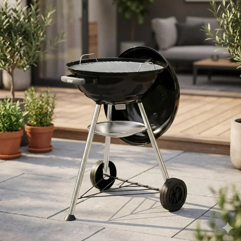 Barbacoa de Carbón Weber Compact Kettle, 47 cm + 3 Kg de briquetas