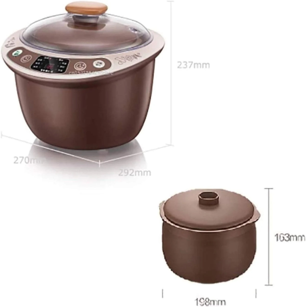 Olla de cocción lenta de arcilla morada saludable – Olla eléctrica inteligente de 2,5 L con horario de citas para deliciosas sopas, ideal para cenas familiares