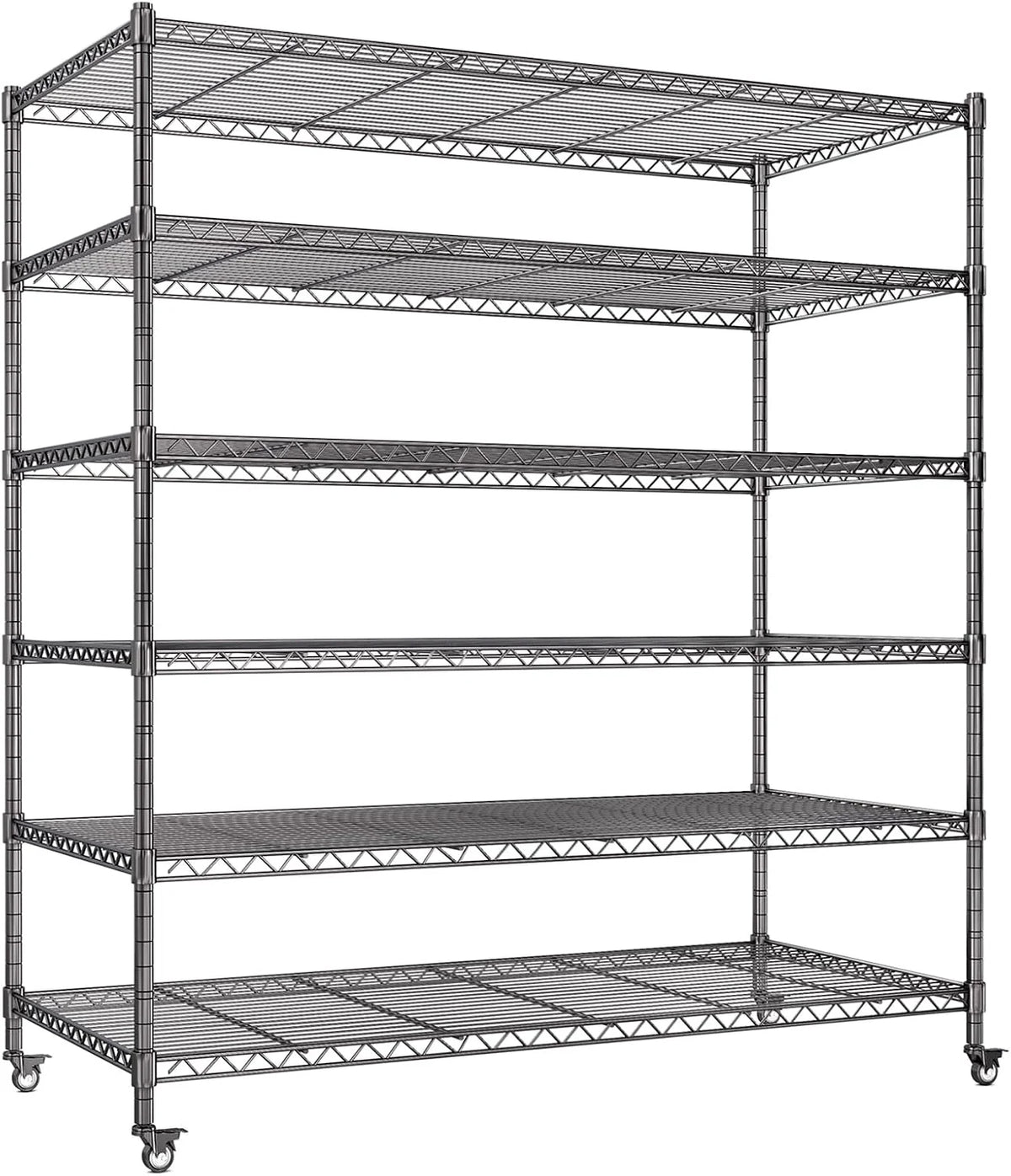 Estanterías metálicas de alta resistencia,Estantería Metálica de 5 Niveles con Ruedas,Estantería de Almacenamiento adjustable con Ajustar el pie,con Cocina,garaje,118×46×204cm,Carga Máxima 1700 kg