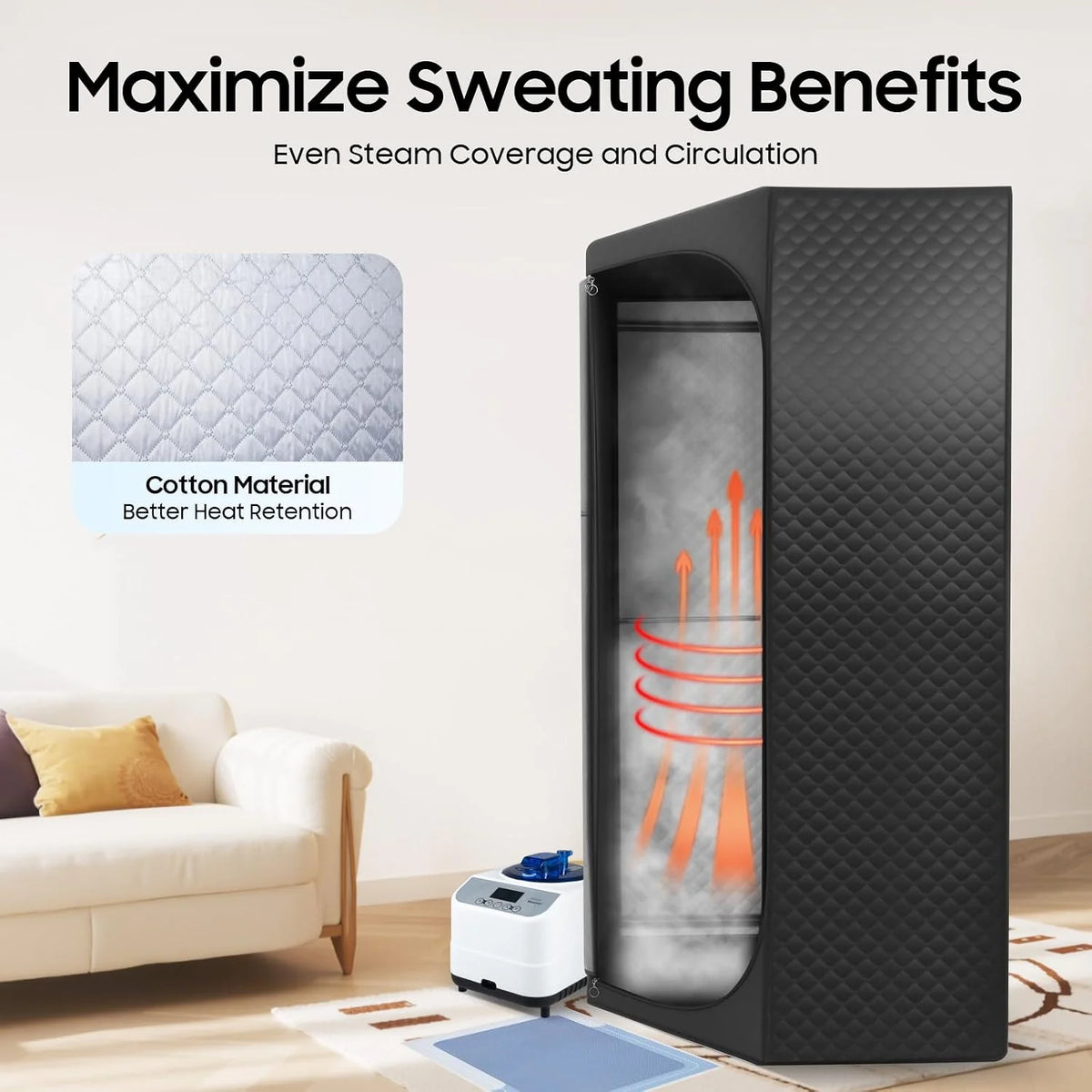 Juego de sauna portátil, mini cabina de vapor para exteriores, tienda de sauna móvil con silla plegable y bolsa de transporte, adecuado para el hogar, sauna, clubes y spas