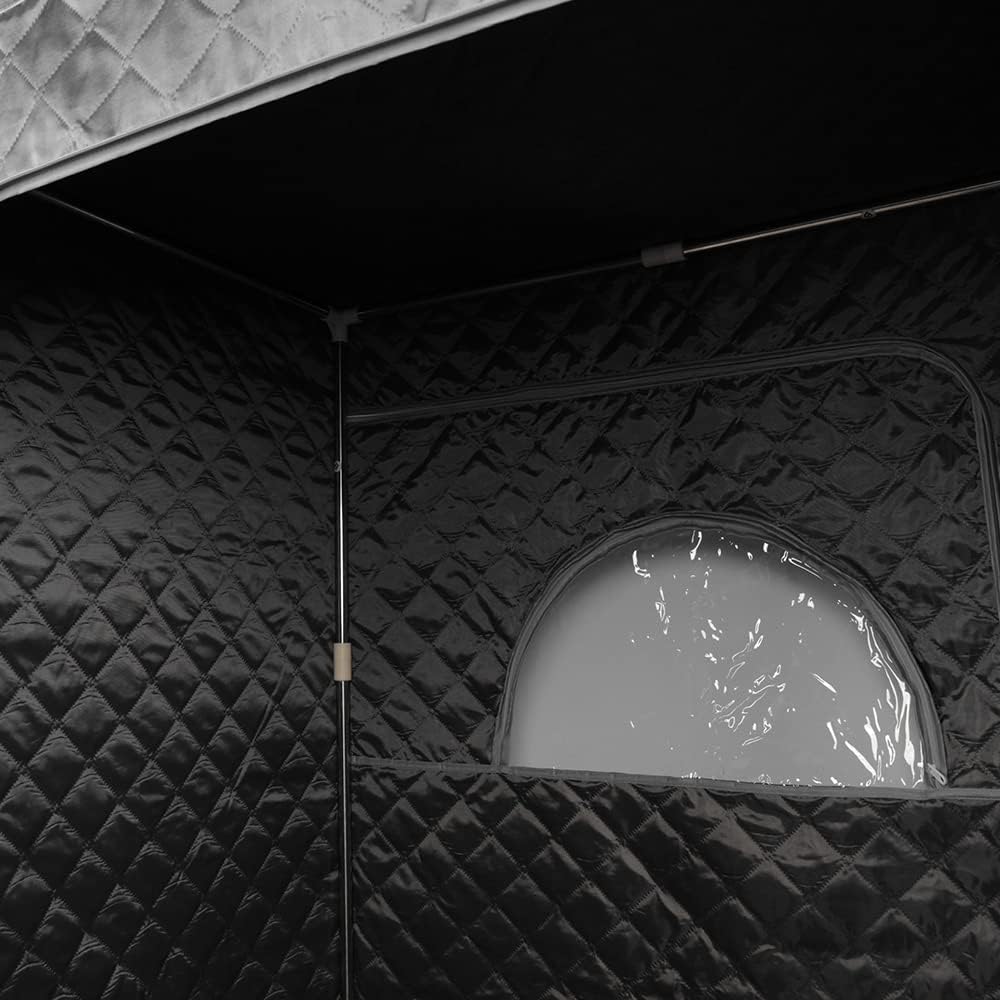 1000 W Sauna completa del cuerpo con cabina de vapor, generador de vapor, mando a distancia, sauna de vapor portátil y plegable, sauna SPA para casa, 100 x 80 x 170 cm, color negro