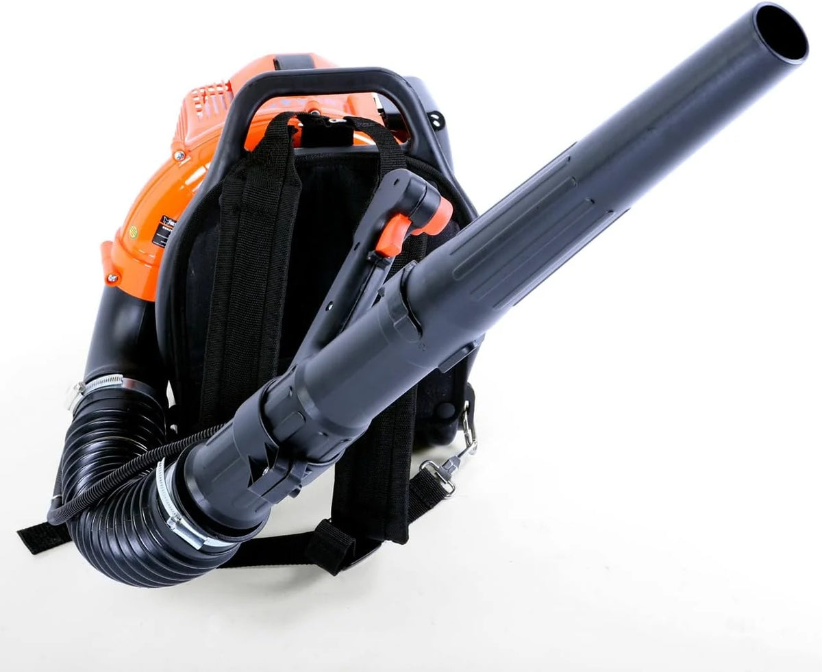 Soplador de Mochila de Gasolina FUXTEC FX-LB133T, más de 300km/h (186mph), 0.9kW, 1.2hp, Motor de 2 Tiempos de 33cc, Tanque (650ml), Almohadilla - fácil de soplar Las Hojas o la Nieve