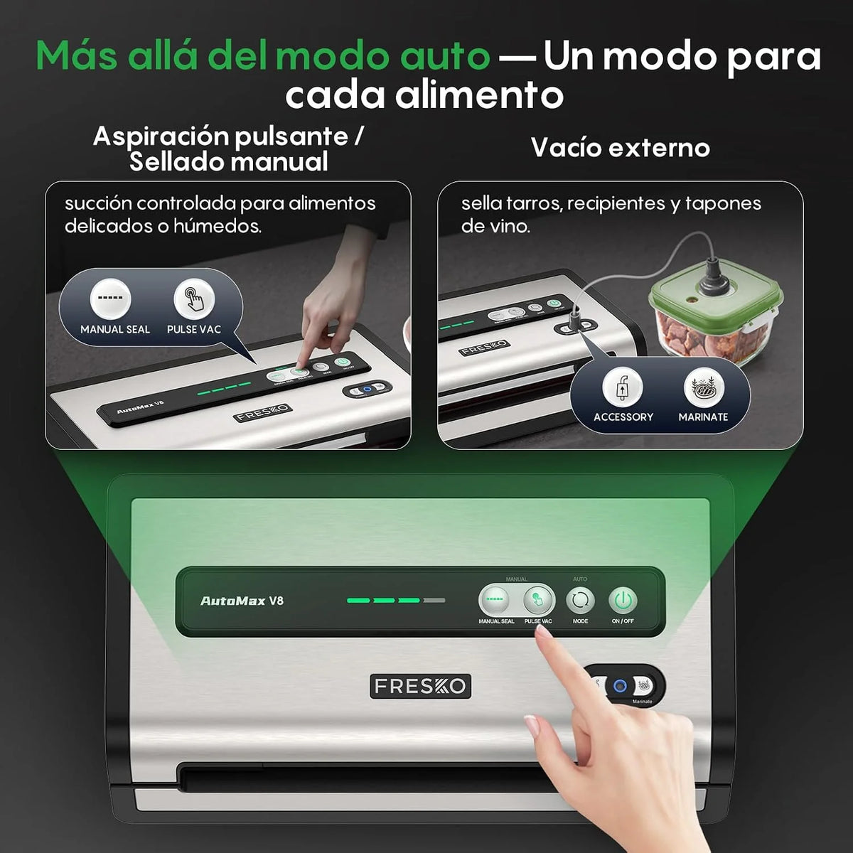 FRESKO Envasadora al Vacío Automática para Alimentos Manos Libres