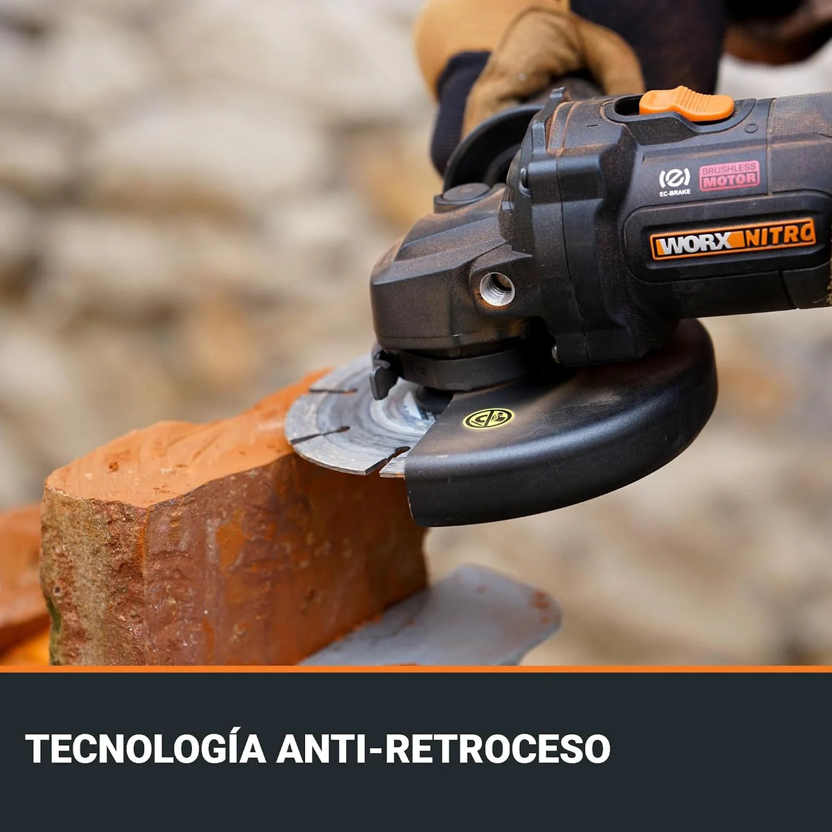 Worx WX814.9 Amoladora Angular Brushless 20V 125mm Sin Bat.
