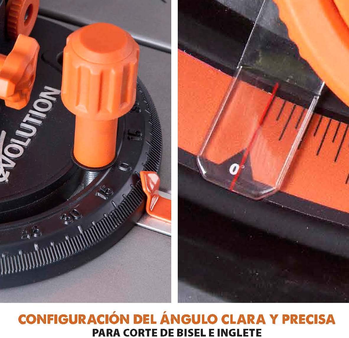 EVOLUTION POWER TOOLS 057-0003 Sierra de mesa multimaterial Rage 5-S, 1500 W, 230 V, 255 mm
