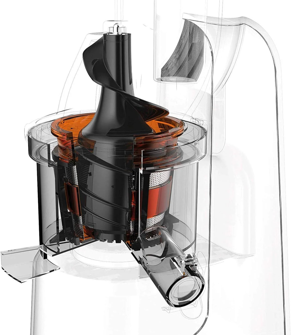 Imetec Succovivo Pro 2000 - Licuadora de prensado en frío, Extractor de Zumo, Extracción Lenta 48 RPM, 2 filtros de jugo, Accesorio para Granizados y Sorbetes, Kit para Máscaras de Belleza