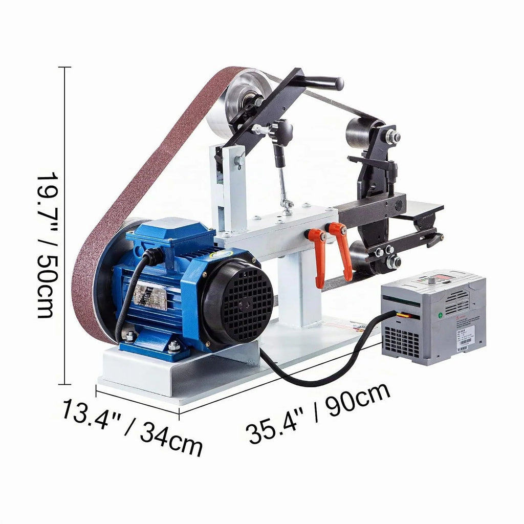 VEVOR Lijadora de Banda, 1500 W Lijadora Eléctrica de Correa con Motor de Cobre Puro, Velocidad Variable 0-2800 r/min, Tamaño de Cintas 5 x 208 cm, Lijadora Pulidora Amoladora para Pulir Herramientas