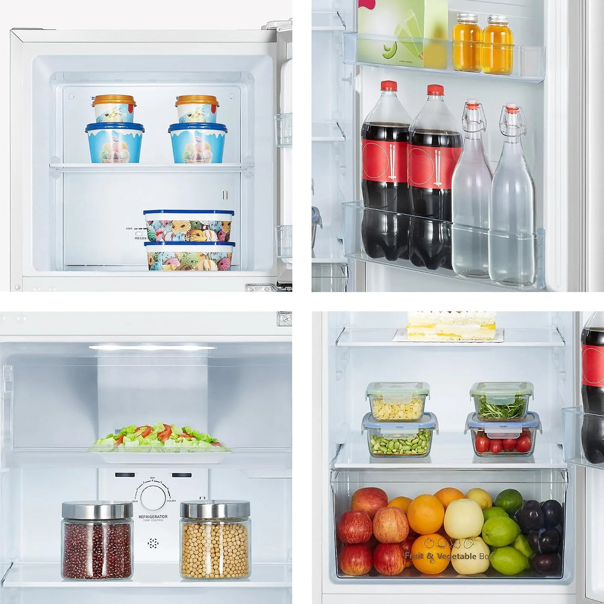 Hisense RT327N4AWE - Frigorífico 2 Puertas Total No Frost, 249L, 168cm, Multi Airflow, Puerta Reversible, Iluminación LED, Cajón de Frutas y Verduras, Blanco