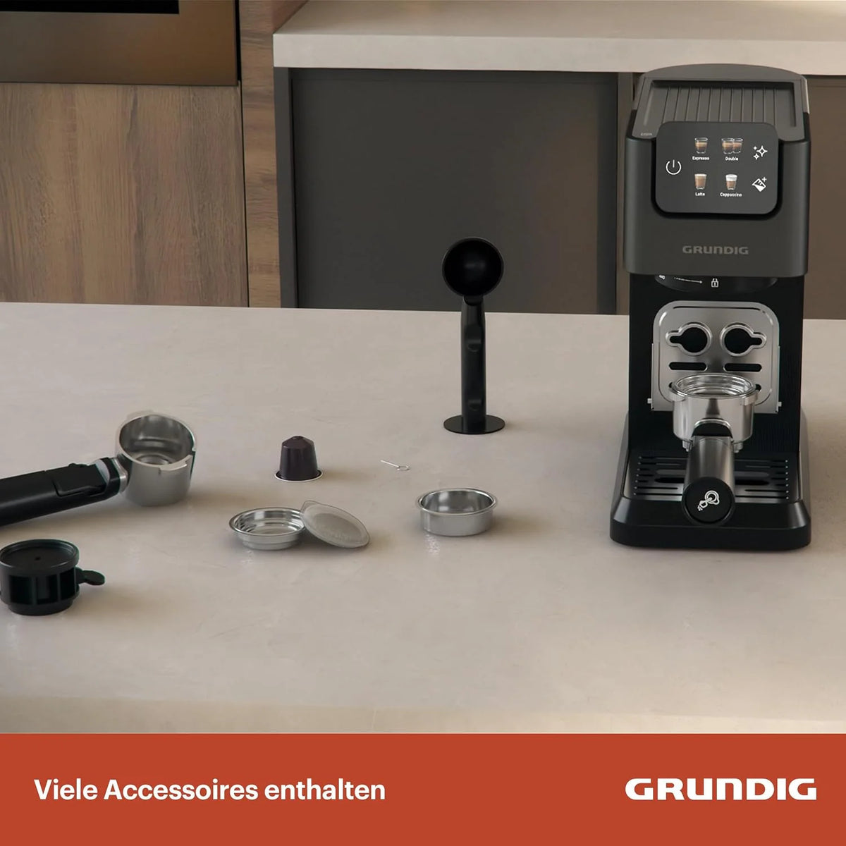 GRUNDIG KSM 6430 Delisia Coffee Series DC5300, Cafetera Automática, Apto para monodosis y cápsulas de café