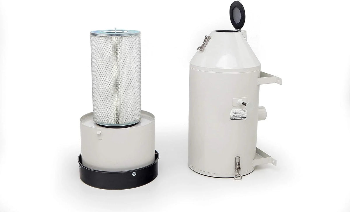 Kit extractor con filtro para cabina chorreadora de arena. Extractor polvo