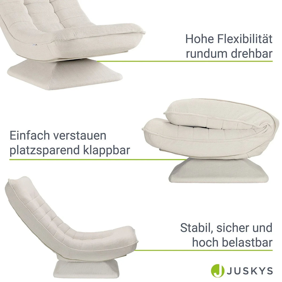 2025 Sillón relax Korsika en terciopelo acanalado