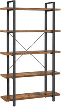 VASAGLE Estantería Industrial, Librería Estable de 5 Capas, Fácil Montaje