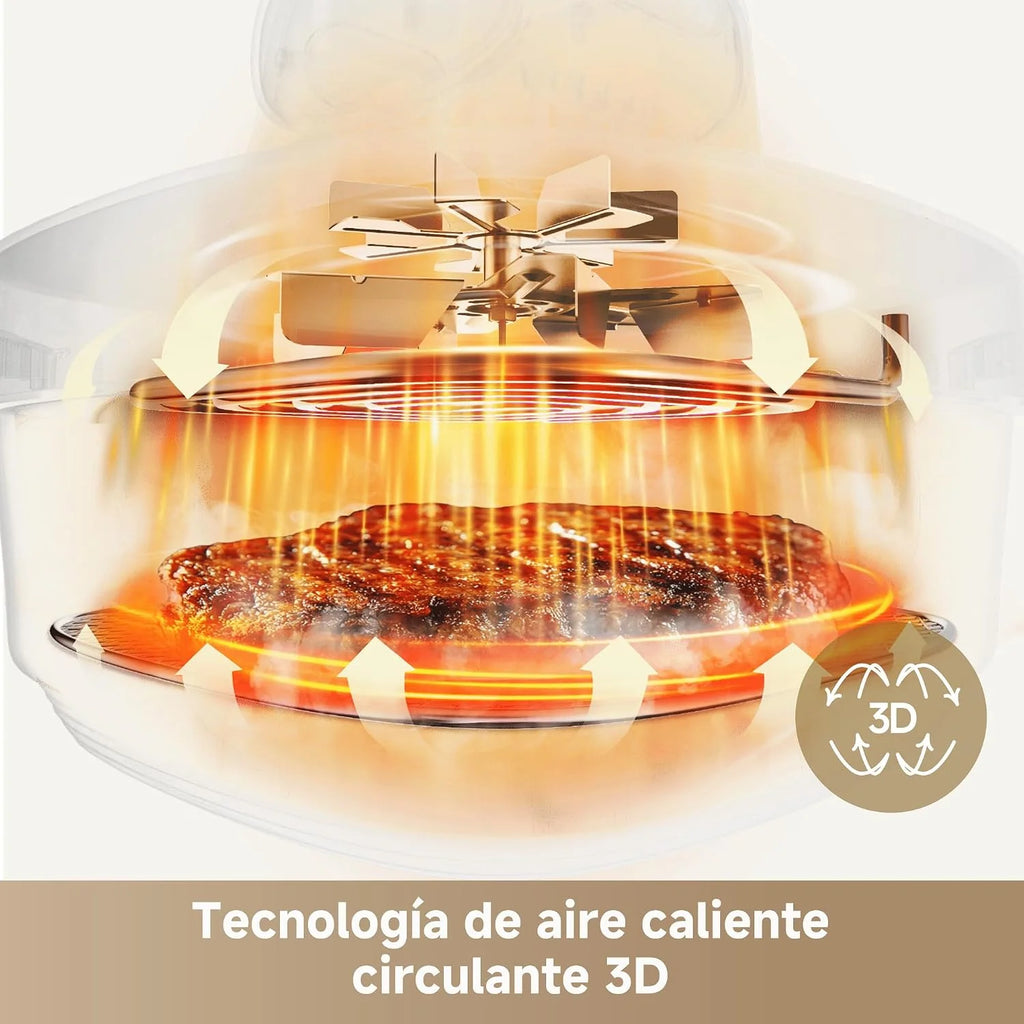 DREAME Tasti, Freidora de Aire Portátil de Vidrio 5 en 1: 2,5 L + 4,5 L