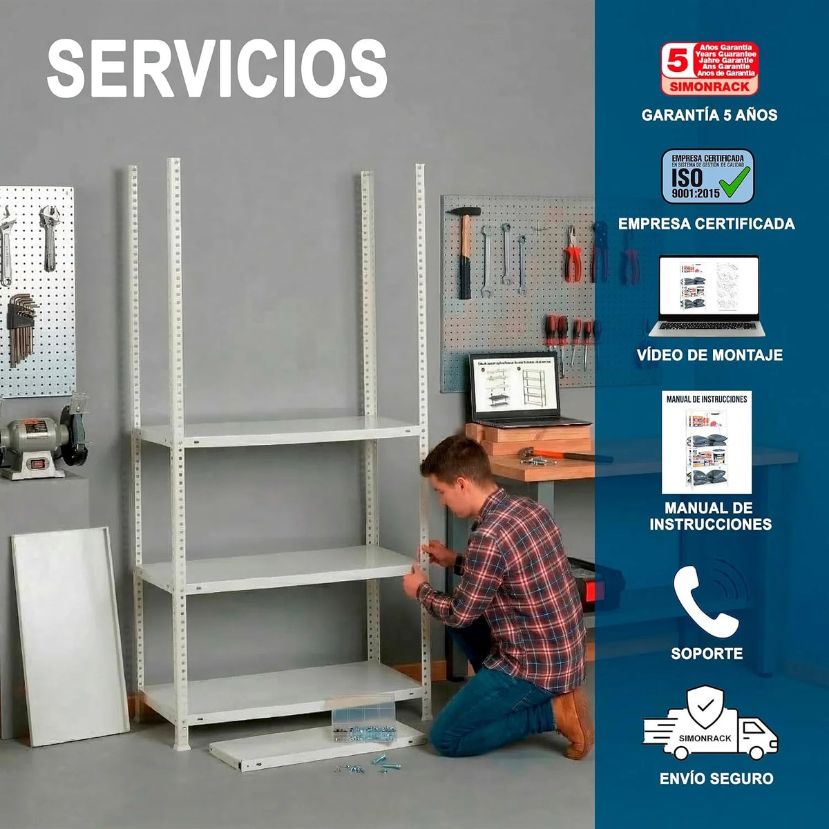 Simon Rack Estantería Metálica 2000x1000x500 mm - Comfort