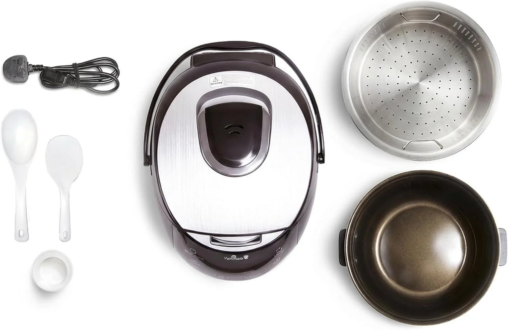 Yum Asia Sakura Olla arrocera con cuenco de cerámica y lógica difusa avanzada (8 tazas, 1,5 litros) 6 funciones de cocción de arroz, 6 funciones de multicocina, pantalla LED Motouch, 220-240V EU