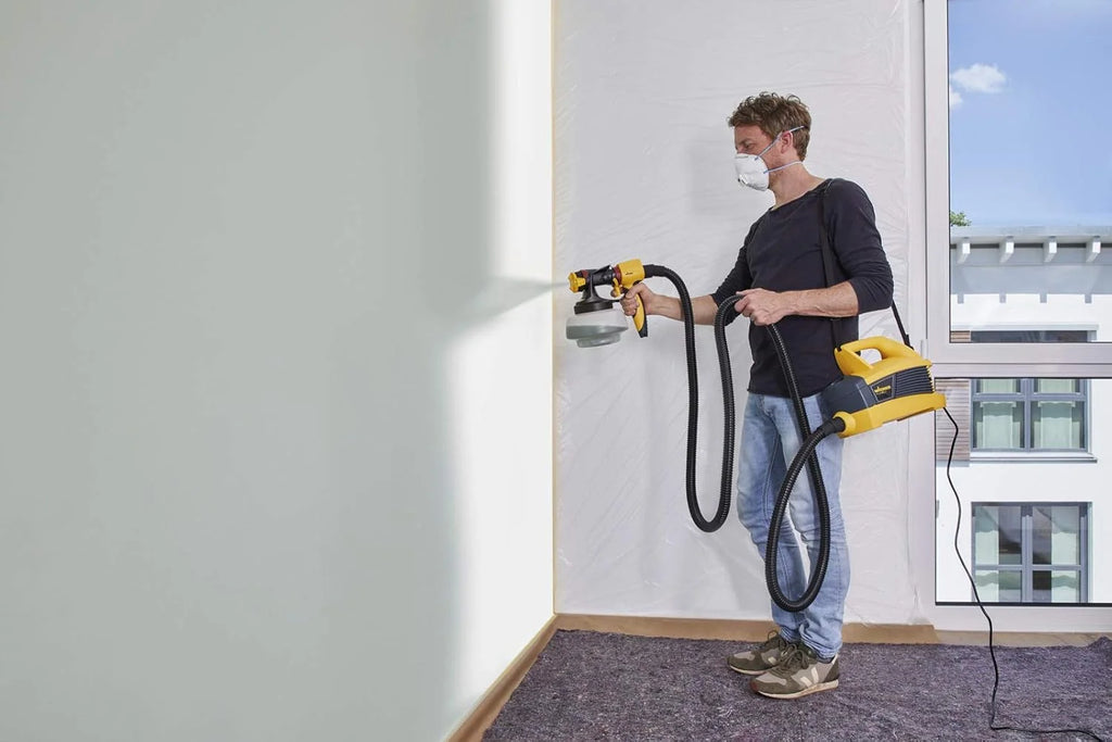 WAGNER pulverizador de Pintura W 690 FLEXiO par plásticas/látex, Barnices y esmaltes, Interiores y Exteriores, 15 m²-6 min, depósito 1800 ml/800 ml, 630 W, Manguera 3,5 m