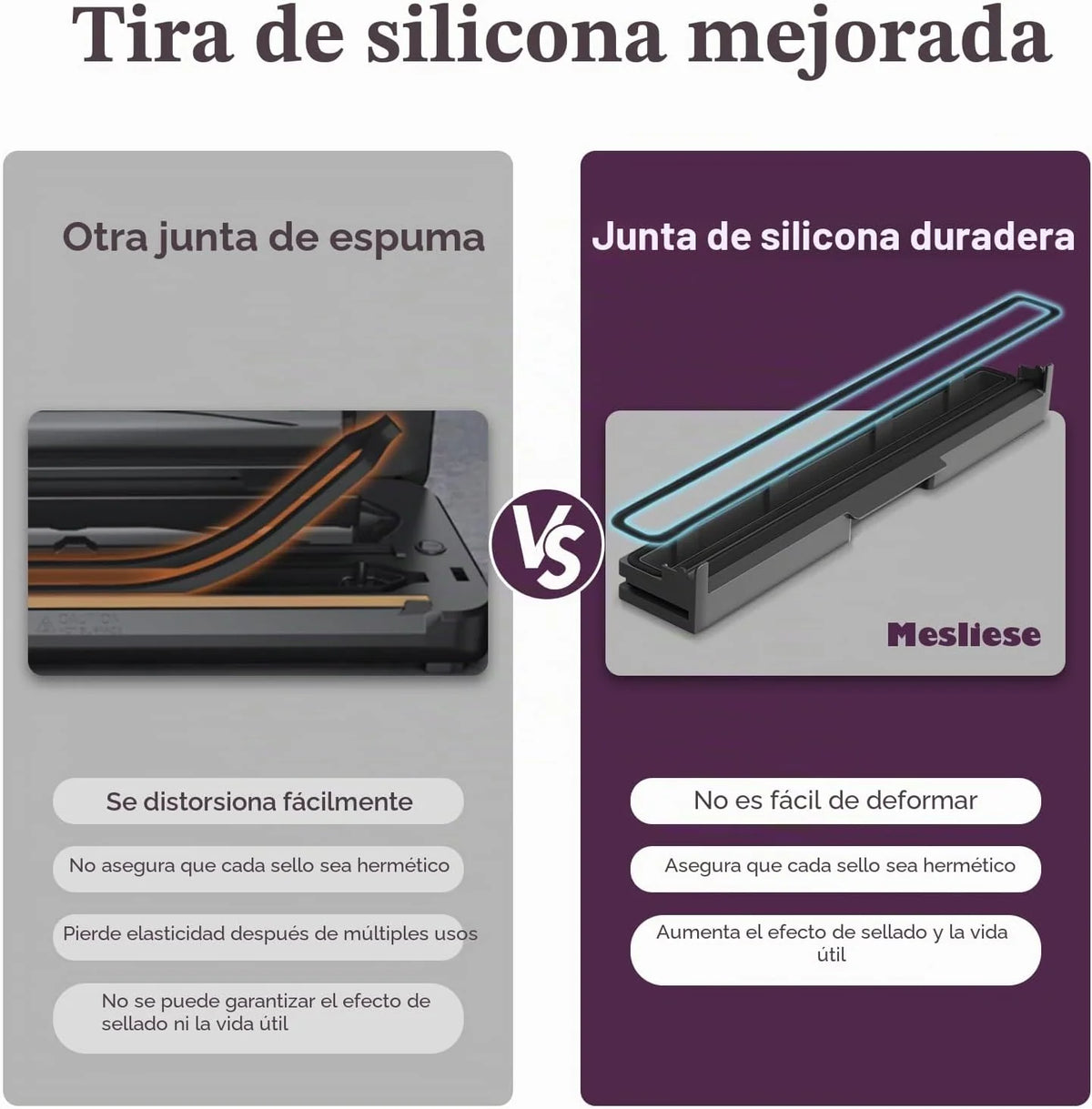 Mesliese 85kPa 120W Envasadora al Vacío, Cortador, 2 Rollos