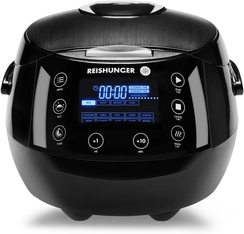 REISHUNGER Olla Arrocera Eléctrica y Vaporera – 1,5 L – Negra