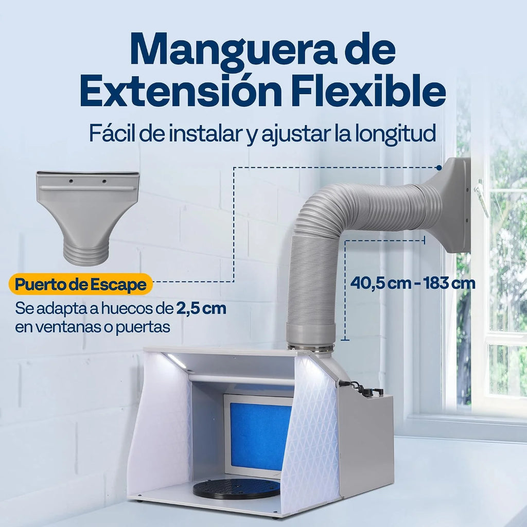 VIVOHOME Cabina de Pintura para Aerógrafo Velocidad Ajustable, 4 LEDs