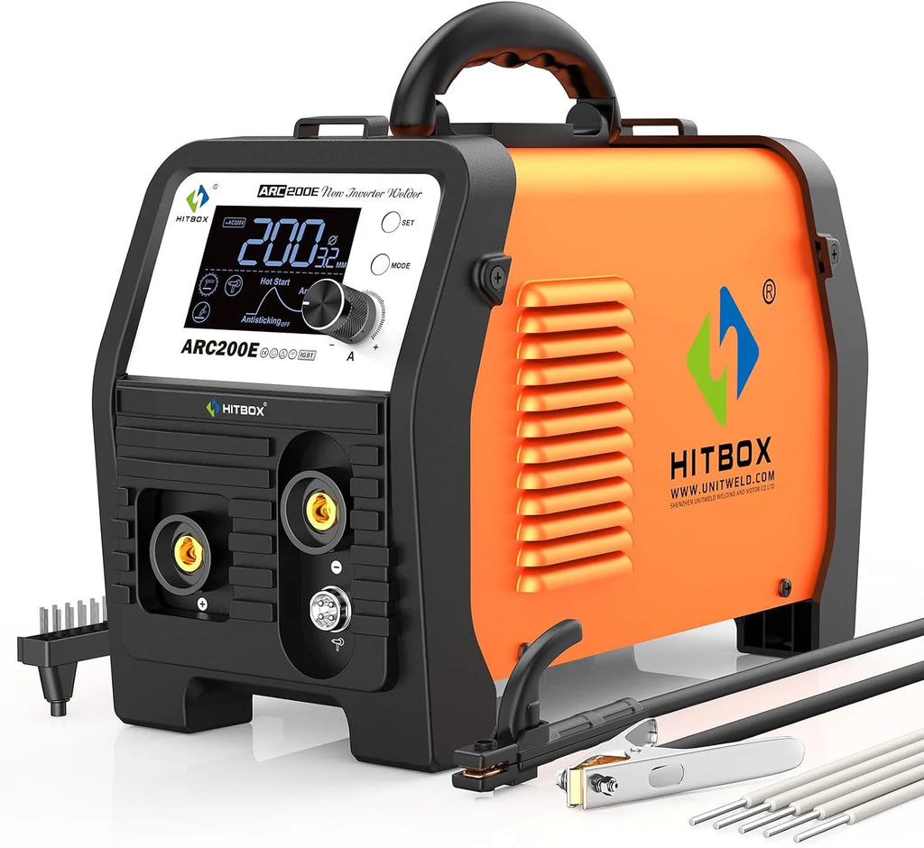 HITBOX Soldador Inverter 200A MMA LiftTIG IGBT 230V TFT‑LCD