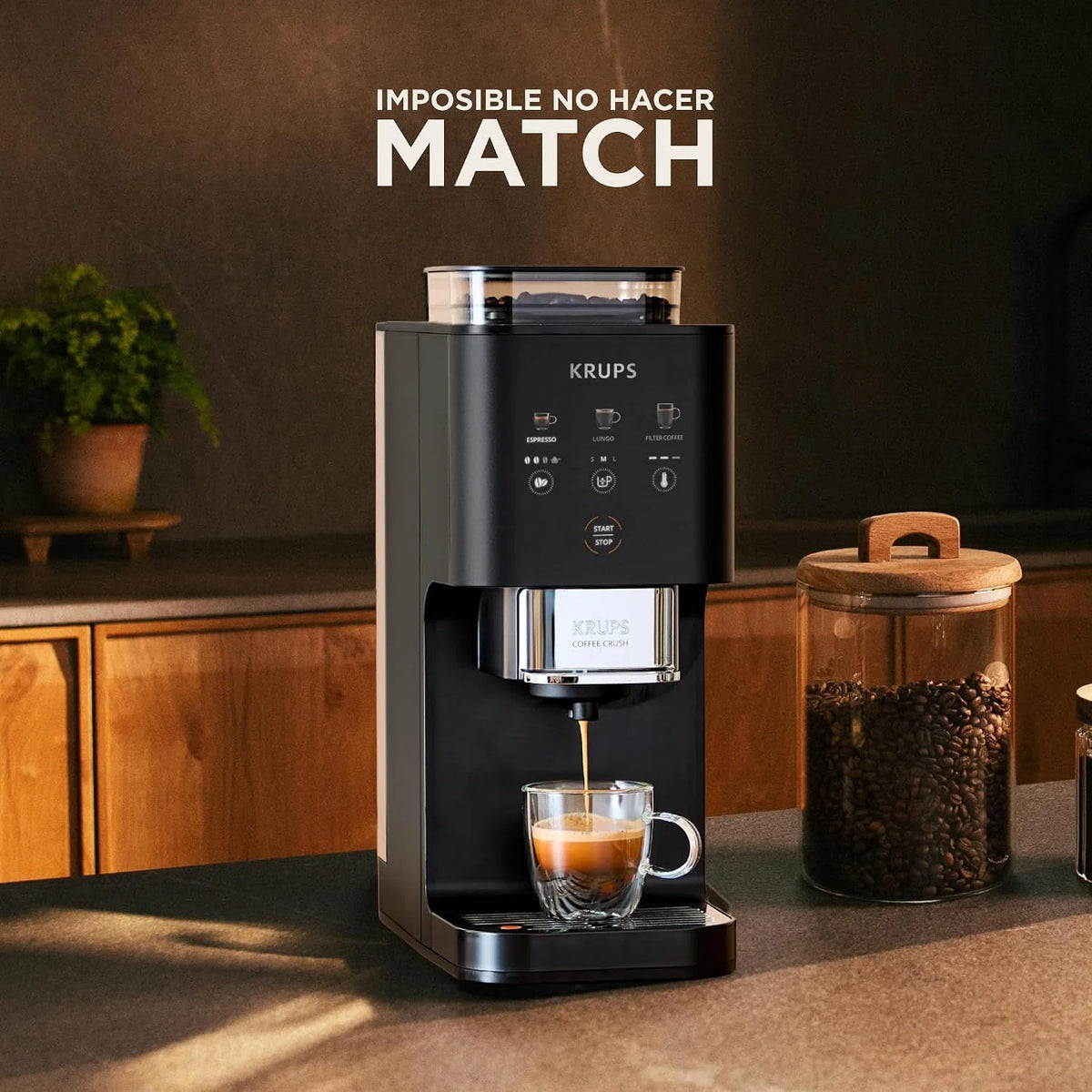 KRUPS Coffee Crush, Cafetera automática, Súper compacta, Negra